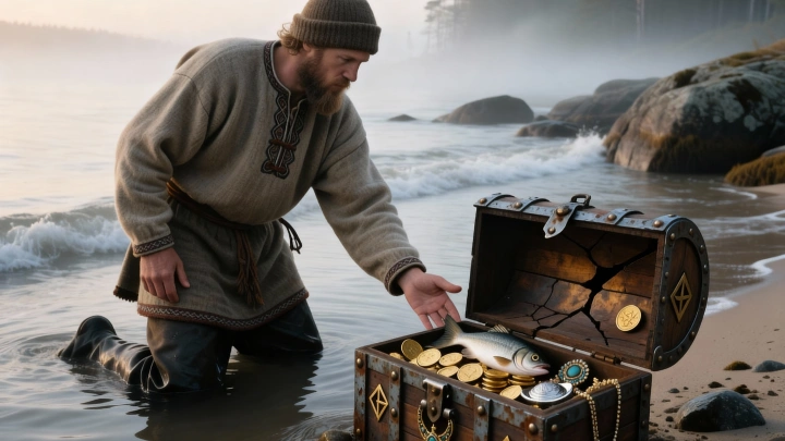 В Швеции рыбак обнаружил средневековый клад во время копки червей