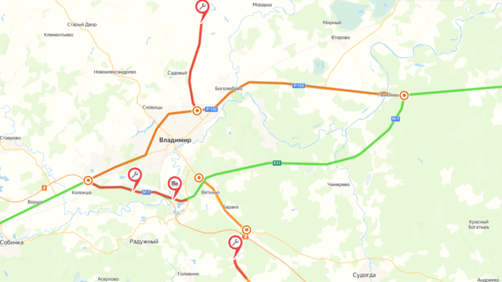 Владимирцам напомнили о пробках на трассе М-7 из-за ремонта