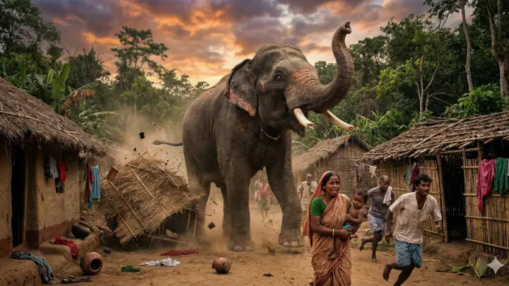 В Индии разъяренный слон растоптал вышедшего по нужде 70-летнего мужчину