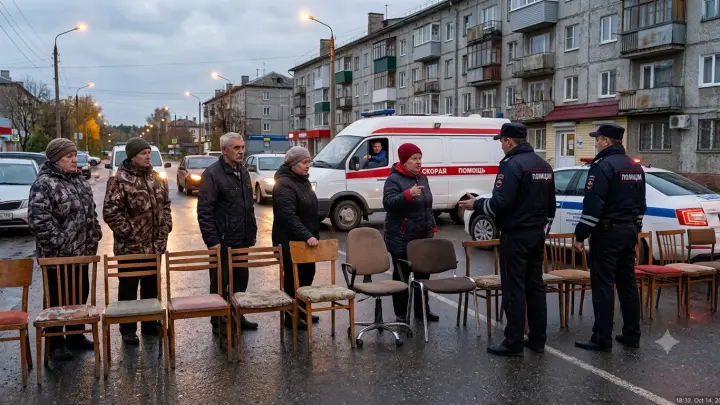 В Шахтах жильцы заблокировали дорогу стульями и не пустили скорую