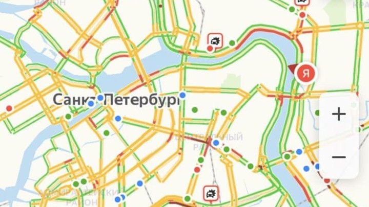 В Санкт-Петербурге к вечеру пробки «рассосались» до 4 баллов