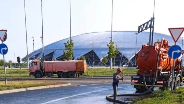 Стадион Солидарность Самара Арена залило канализационными стоками