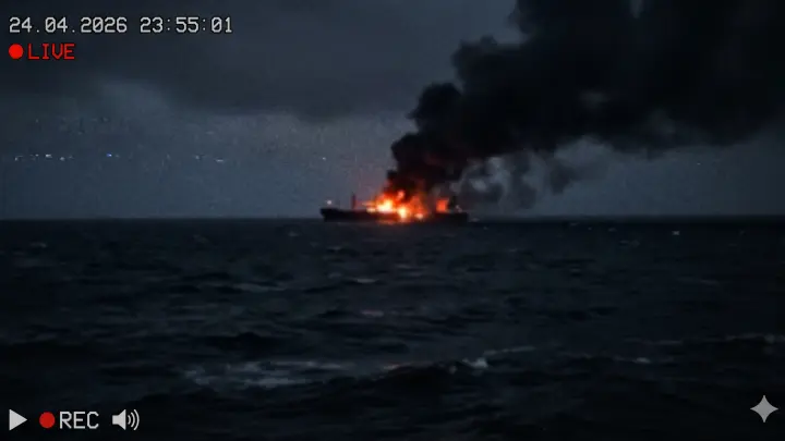 Идущее в Одессу западное судно загорелось прямо в море после удара русских БПЛА