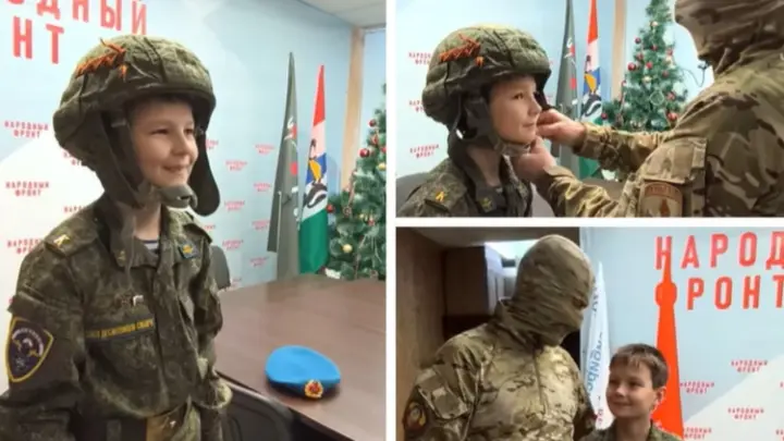 Штурмовики передали шлем с СВО юному новосибирскому патриоту