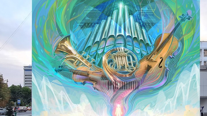 Жители Краснодара проголосовали за эскиз граффити для фасада Муниципального концертного зала