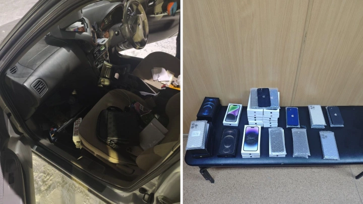 На границе в Новосибирской области задержали фаршированную айфонами машину