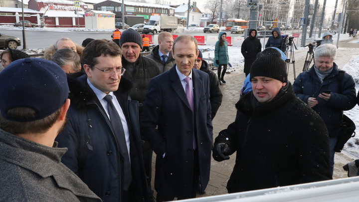 Никитин и Григоренко осмотрели обновлённый участок трамвайных путей в Сормово