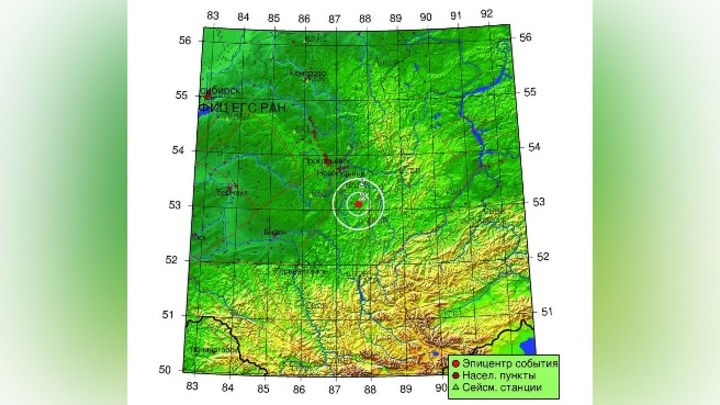 Землетрясение магнитудой 2,7 произошло ночью на юге Кузбасса