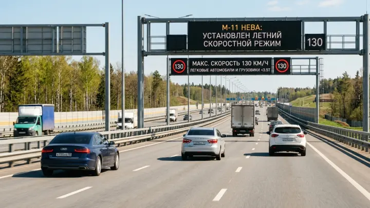 С 13 апреля на трассах М-11 и М-4 официально разрешено ехать 130 км/ч