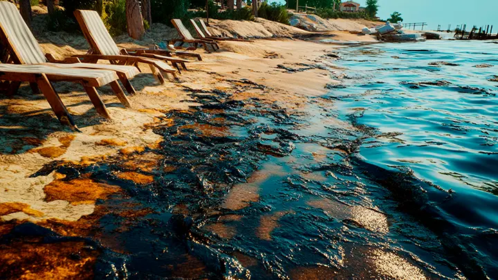 Чёрную массу разнесло вдоль всего побережья: Мазут окружает Крым