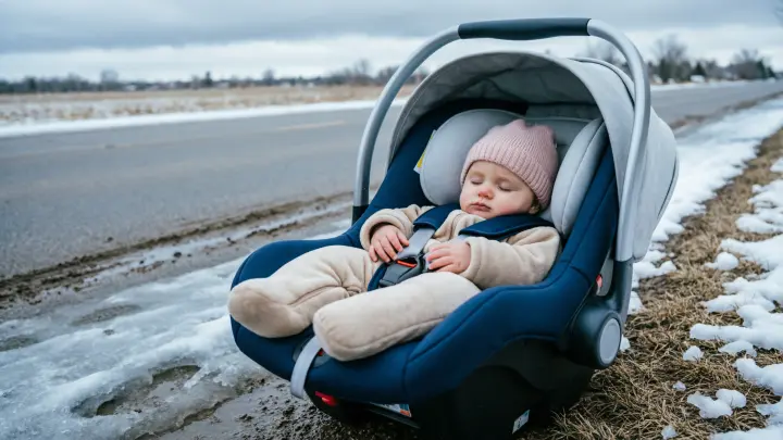 Брошенную автолюльку с младенцем нашли подростки на обочине дороги в Орске
