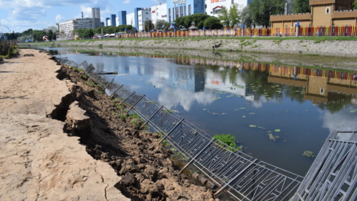 Прокуратура начала проверку после обрушения габионов на набережной Уводи в Иванове