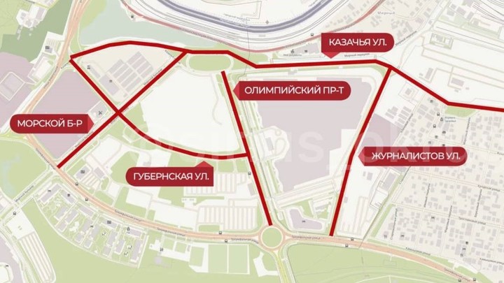 В Сириусе с 5 по 9 июня перекроют Олимпийский проспект