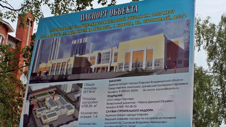Срок сдачи школы на 1100 мест в Коврове перенесли с сентября на декабрь 2023 года