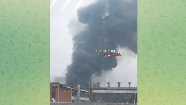 Вертолёт привлекли к тушению пожара на пункте приёма мусора в Долгопрудном