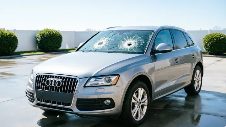 В центре Челябинска расстреляли Audi Q5 профессора вуза