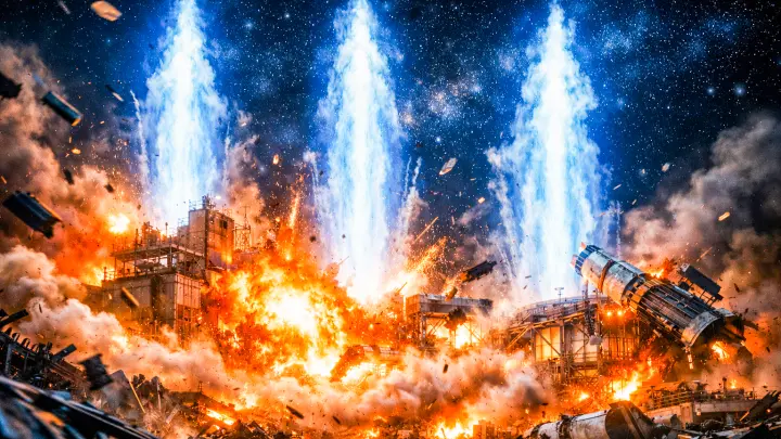 Столбы синего огня в небо: Рванул завод по производству Фламинго. На Украине не поверили, а потом грохнула детонация