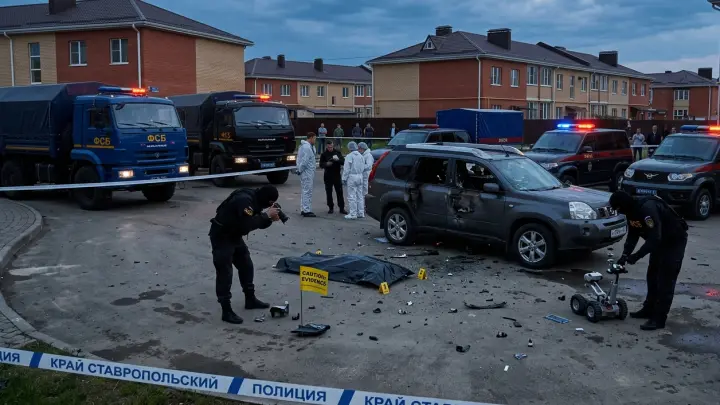 ФСБ показала видео подрыва украинского диверсанта его же куратором