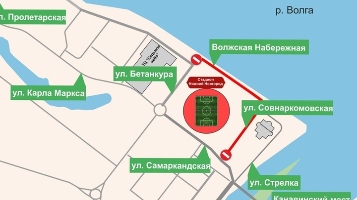 Нижегородскую Стрелку закроют для автомобилей до 14 августа