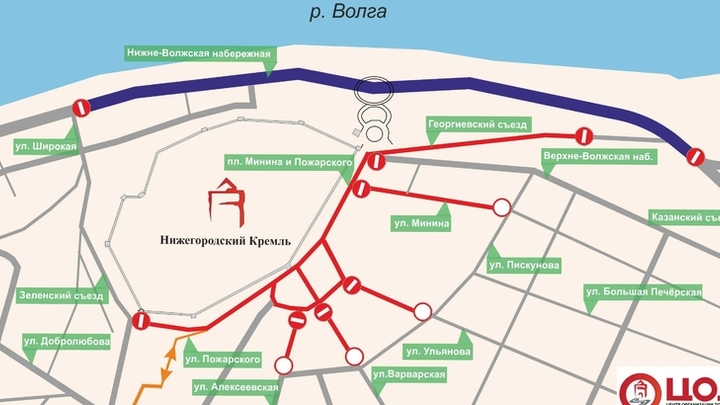 Центр Нижнего Новгорода перекроют для движения 12 июня