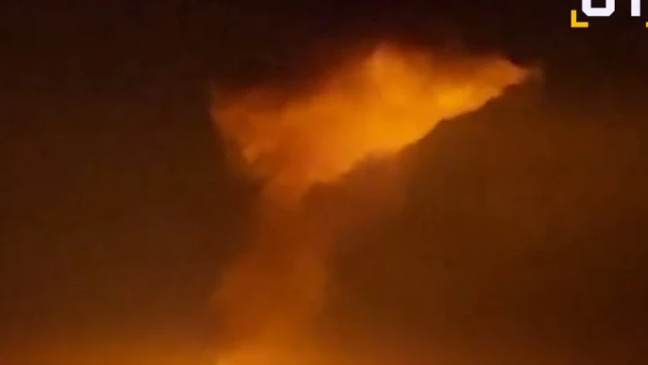 Крупный пожар на ГИС «Суджа» после удара ВСУ попал на видео