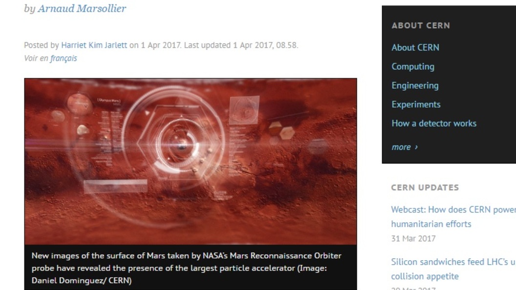 В CERN показали фото первоапрельского суперколлайдера на Марсе В CERN показали фото первоапрельского суперколлайдера на Марсе