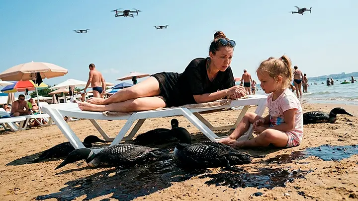 Чёрное море в огне и мазуте – в Кремль полетели красивые доклады: Да здравствует курортный сезон