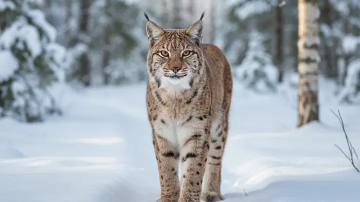Краснокнижная рысь вышла к людям в Орехово-Зуеве