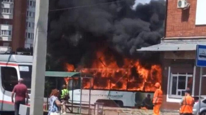 В Краснодаре сгорел трамвай