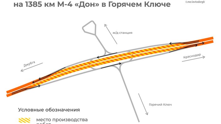 В Горячим Ключе образовалась пробка из-за ремонта моста через трассу М-4 Дон