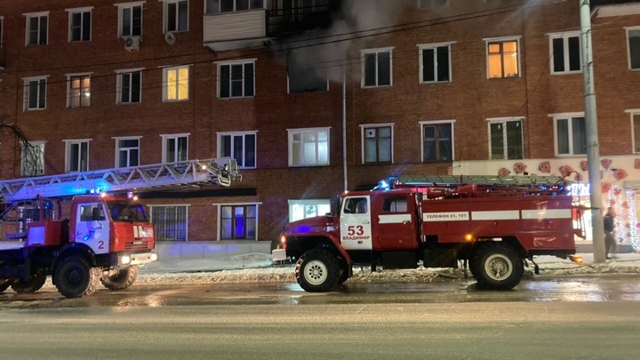 На пожаре в центре Владимира сотрудники МЧС спасли человека и кота