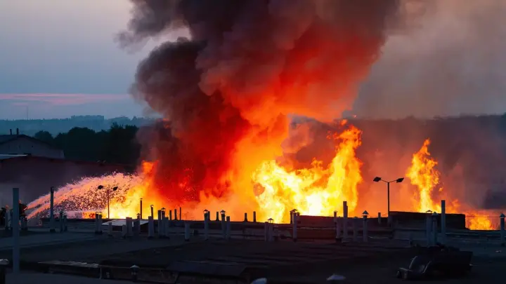 Атака дронов 14 декабря на Волгоградскую область: пожар на нефтебазе в Урюпинске, эвакуация