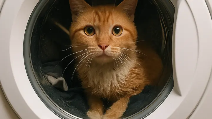 Китаянка случайно постирала кота в машинке: питомец выжил