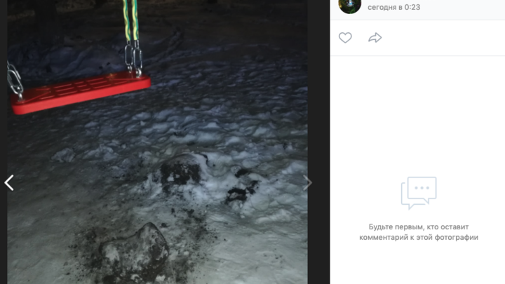 В Кургане строители оставили возле качелей у светового фонтана опасный мусор