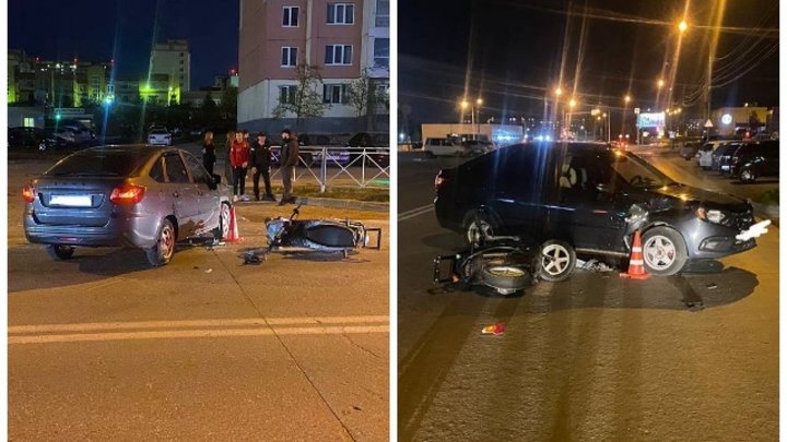 В Новосибирске водитель Lada Granta сбил 16-летнего подростка на мопеде