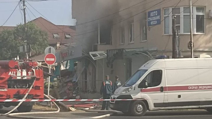 В СК показали обстановку после взрыва торговых рядов в Апшеронске