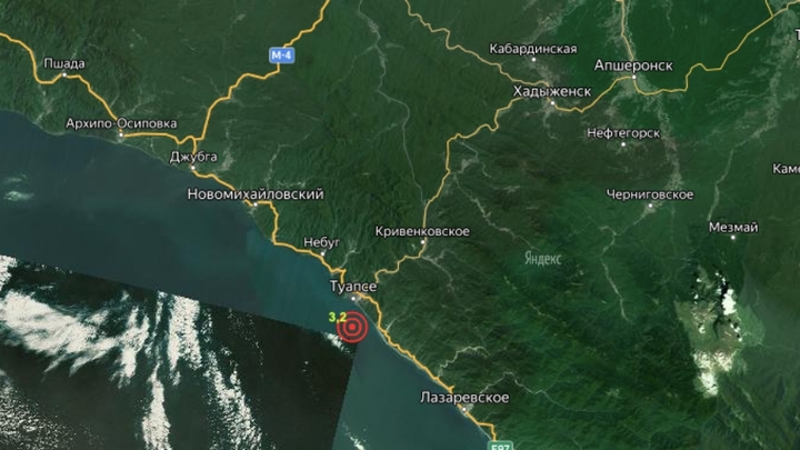 Землетрясение магнитудой 3,2 произошло рядом с Туапсе