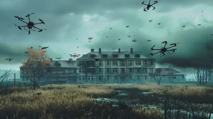 В Сумской области заметили необычный дрон-мутант из восьми FPV-коптеров