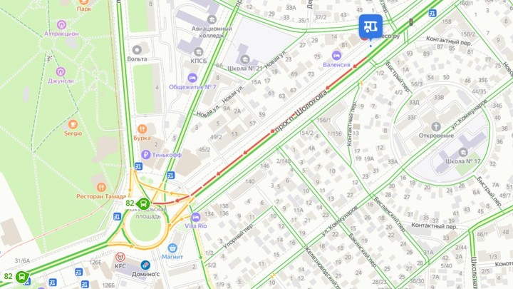Гигантская пробка образовалась из-за аварии на проспекте Шолохова в Ростове 18 октября