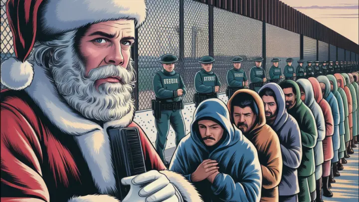 Полиция США показала Санту, депортирующего мигрантов