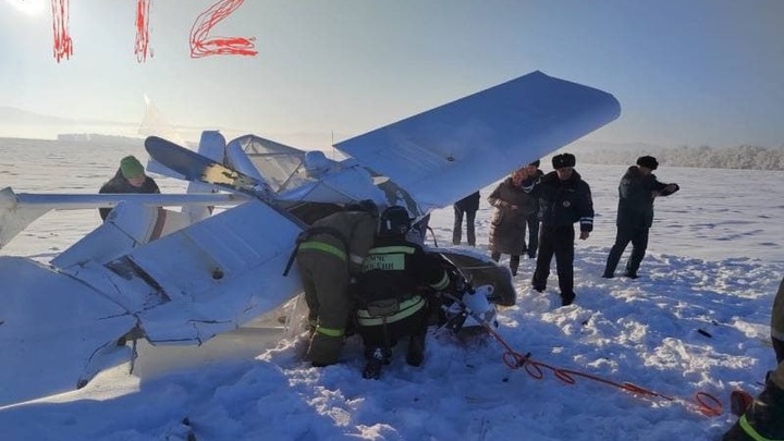 Появилось видео последствий крушения легкомоторного самолёта на Алтае