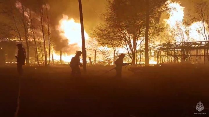 Крупный пожар в селе Успенка локализовали на площади 3,9 тысячи квадратных метров