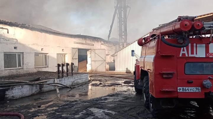 В Свердловской области на сельхозпредприятии вспыхнул крупный пожар
