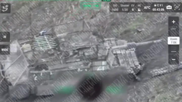 Опубликованы кадры подбитого танка Abrams на белгородском направлении