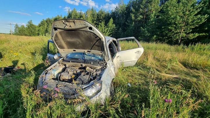 Запрещенный обгон: автомобиль опрокинулся во время рискованного маневра