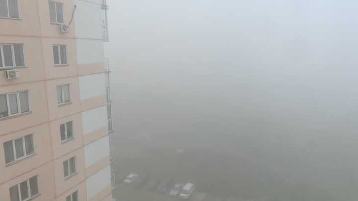 Густой туман окутал Новосибирск утром 28 августа