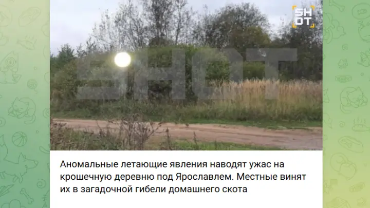 Жители деревни под Ярославлем винят светящийся шар в гибели скота