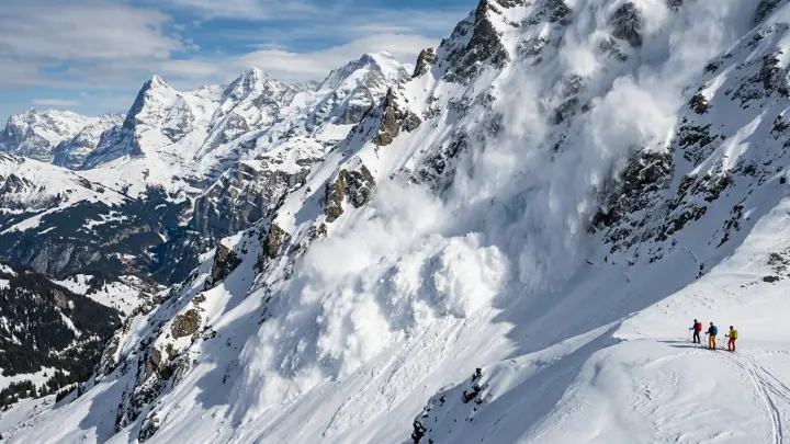 Сердце ушло в пятки: мощный сход лавины на Чегете попал на видео