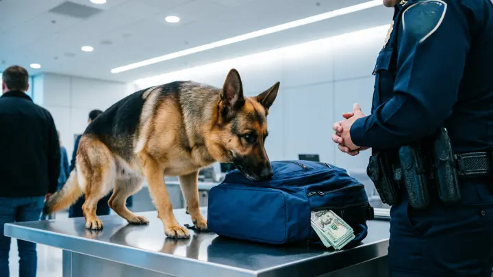 Как служебная собака таможенников унюхала 40 тысяч долларов в Красноярске