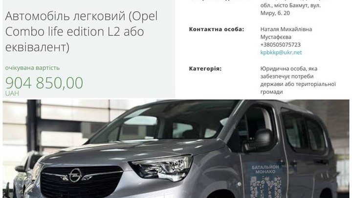 Руководство Бахмутского комбината из Киева разместило тендер на дорогое авто